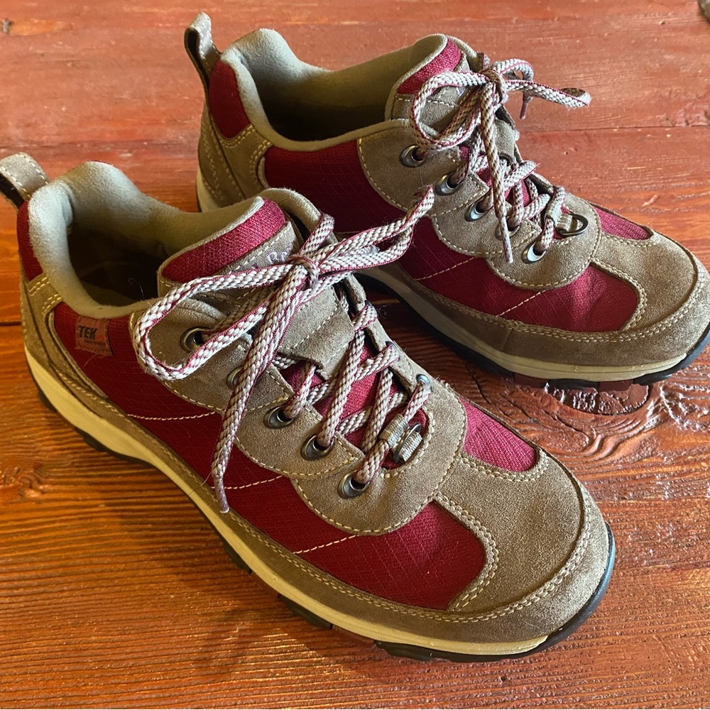 LL Bean Womens 9W Ankle Hiking Trail Boots Brown and Red